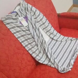 Nwt Izzy & Me Black and White Striped Skiet With Front Slit Wrap